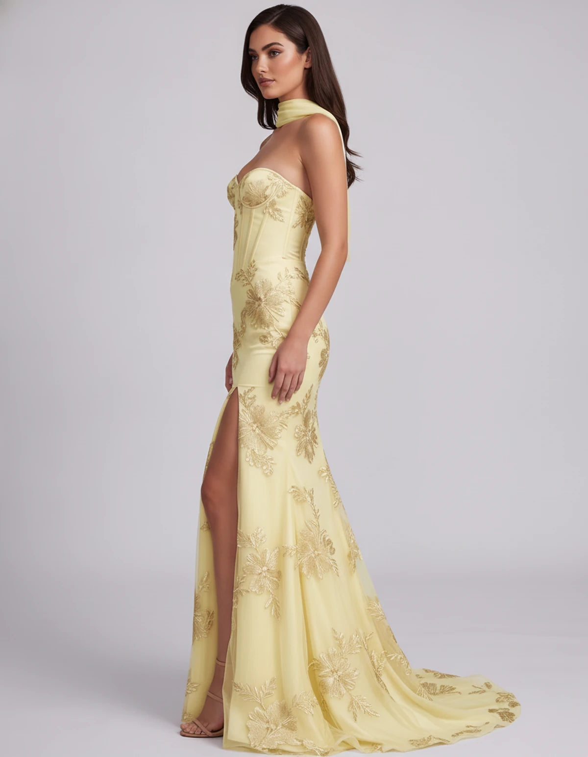 Eulalie Maxi Dresses — Yellow | SKU: RB-cd0769-yellow-2,RB-cd0769-yellow-4,RB-cd0769-yellow-6,RB-cd0769-yellow-8,RB-cd0769-yellow-10,RB-cd0769-yellow-12,RB-cd0769-yellow-14,RB-cd0769-yellow-16,RB-cd0769-yellow-16W,RB-cd0769-yellow-18W,RB-cd0769-yellow-20W,RB-cd0769-yellow-22W