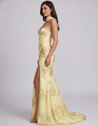 Eulalie Maxi Dresses — Yellow | SKU: RB-cd0769-yellow-2,RB-cd0769-yellow-4,RB-cd0769-yellow-6,RB-cd0769-yellow-8,RB-cd0769-yellow-10,RB-cd0769-yellow-12,RB-cd0769-yellow-14,RB-cd0769-yellow-16,RB-cd0769-yellow-16W,RB-cd0769-yellow-18W,RB-cd0769-yellow-20W,RB-cd0769-yellow-22W