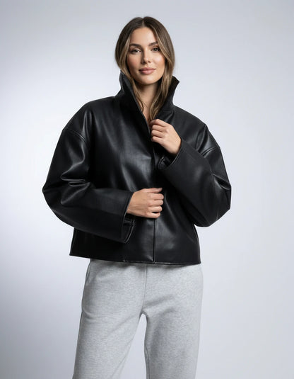 Evadne Jackets — Black | SKU: RB-d450cf-black-XS,RB-d450cf-black-S,RB-d450cf-black-M,RB-d450cf-black-L