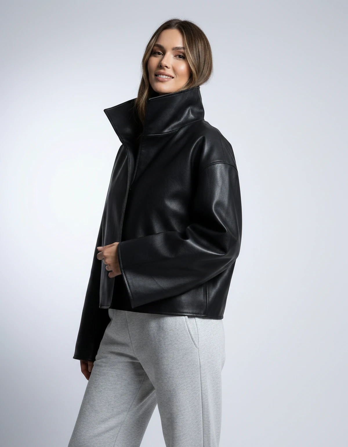 Evadne Jackets — Black | SKU: RB-d450cf-black-XS,RB-d450cf-black-S,RB-d450cf-black-M,RB-d450cf-black-L