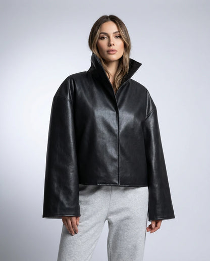 Evadne Jackets — Black | SKU: RB-d450cf-black-XS,RB-d450cf-black-S,RB-d450cf-black-M,RB-d450cf-black-L