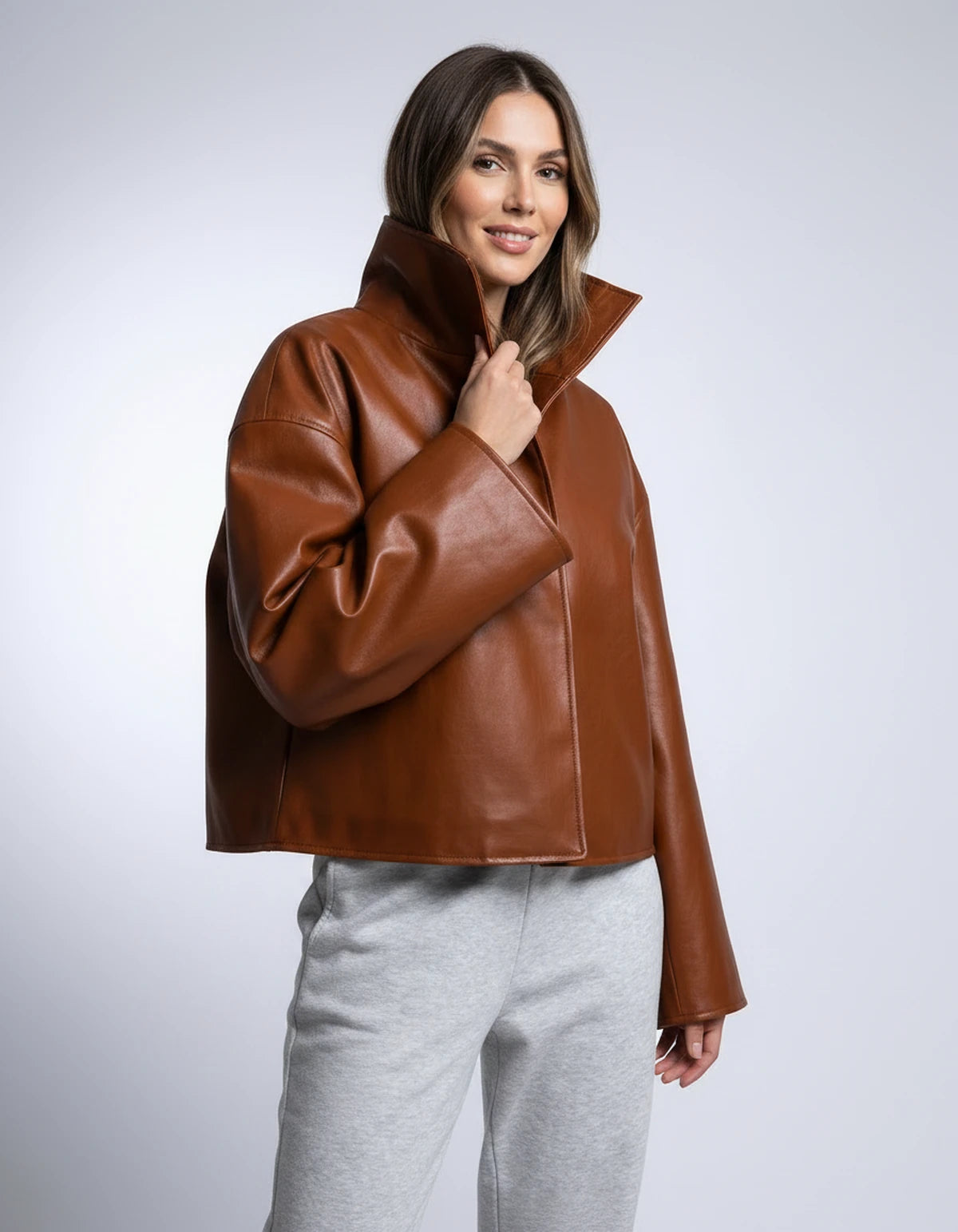 Evadne Jackets — Caramel Brown | SKU: RB-d450cf-caramec7-XS,RB-d450cf-caramec7-S,RB-d450cf-caramec7-M,RB-d450cf-caramec7-L
