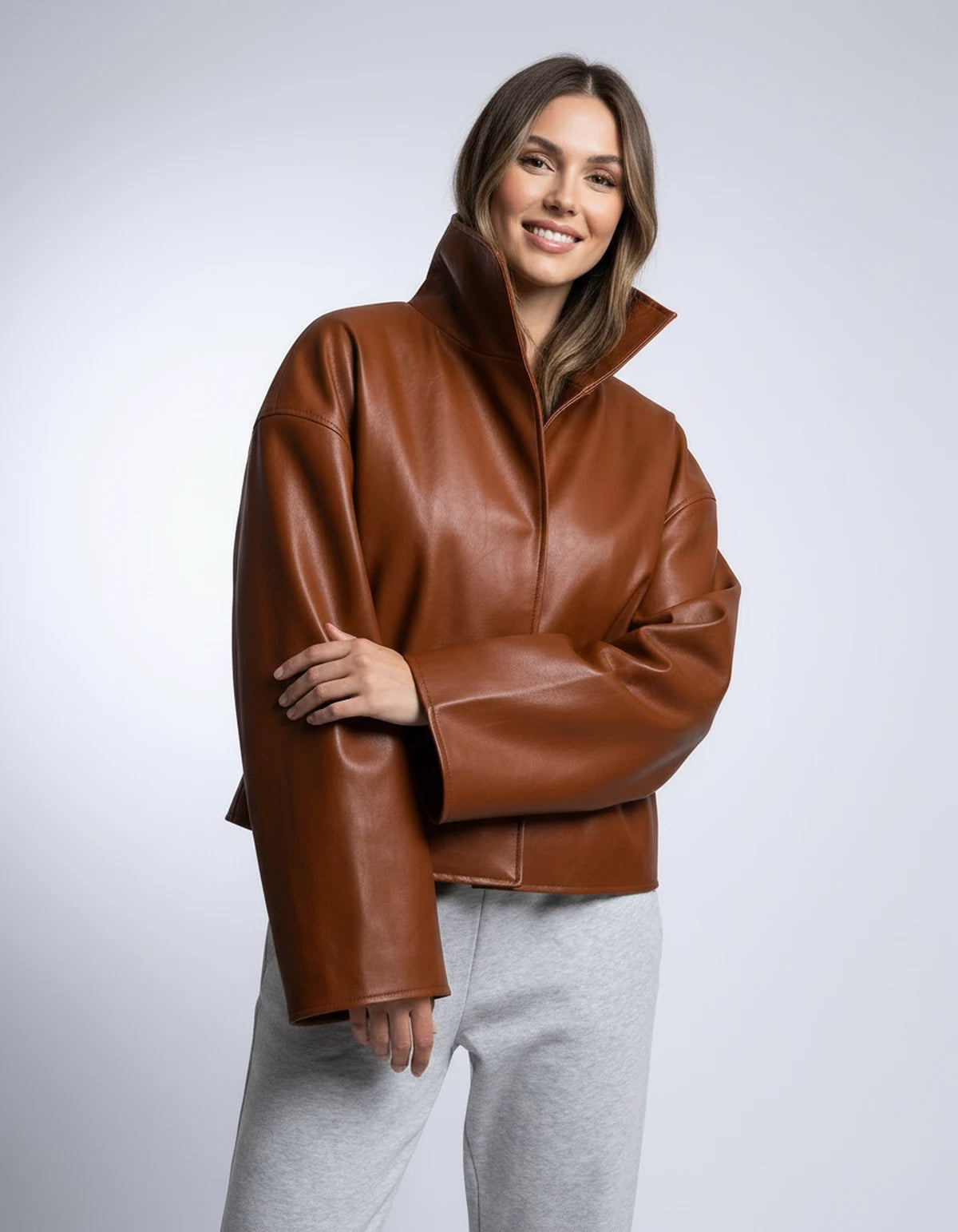 Evadne Jackets — Caramel Brown | SKU: RB-d450cf-caramec7-XS,RB-d450cf-caramec7-S,RB-d450cf-caramec7-M,RB-d450cf-caramec7-L