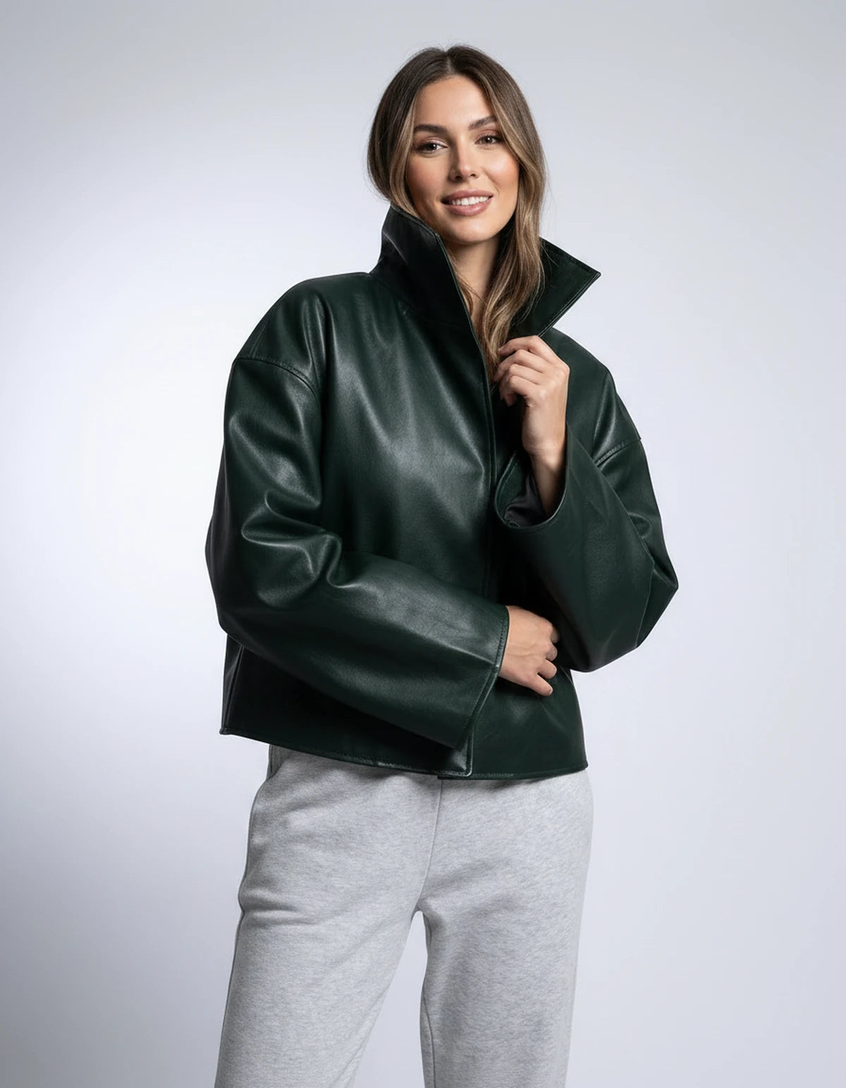 Evadne Jackets — Green | SKU: RB-d450cf-green-XS,RB-d450cf-green-S,RB-d450cf-green-M,RB-d450cf-green-L
