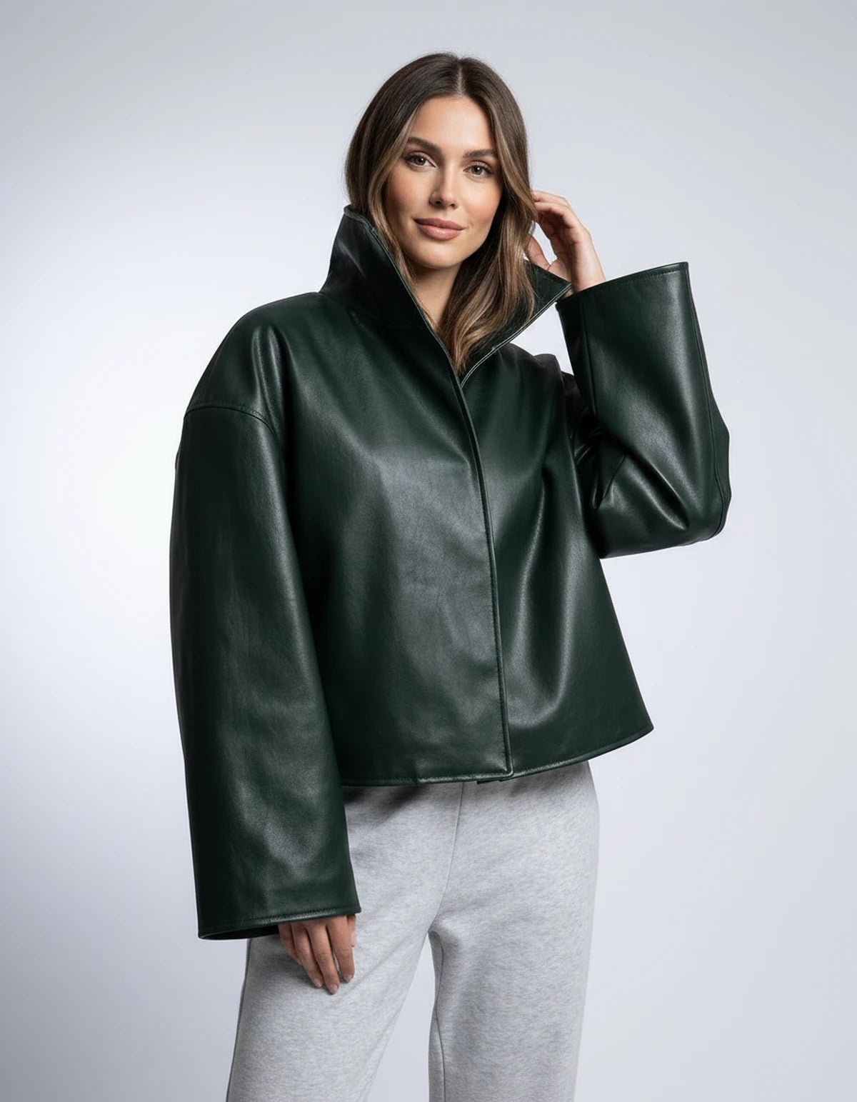 Evadne Jackets — Green | SKU: RB-d450cf-green-XS,RB-d450cf-green-S,RB-d450cf-green-M,RB-d450cf-green-L