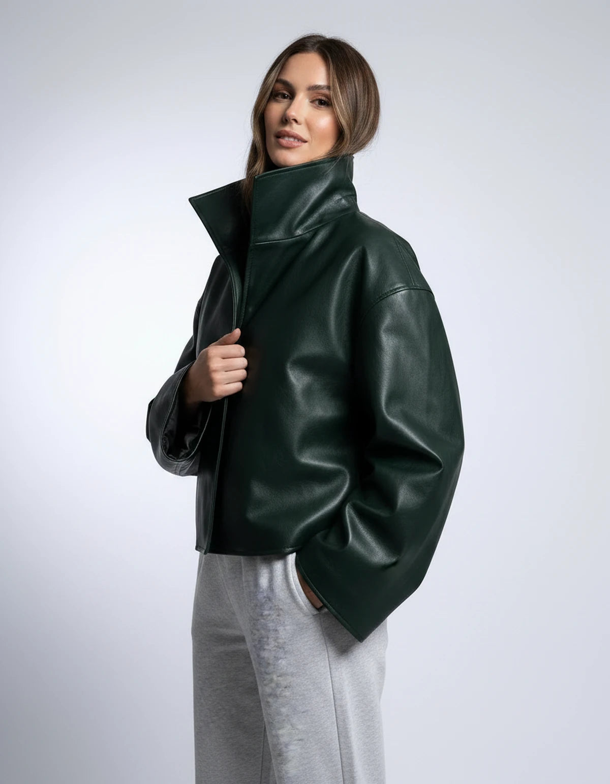 Evadne Jackets — Green | SKU: RB-d450cf-green-XS,RB-d450cf-green-S,RB-d450cf-green-M,RB-d450cf-green-L