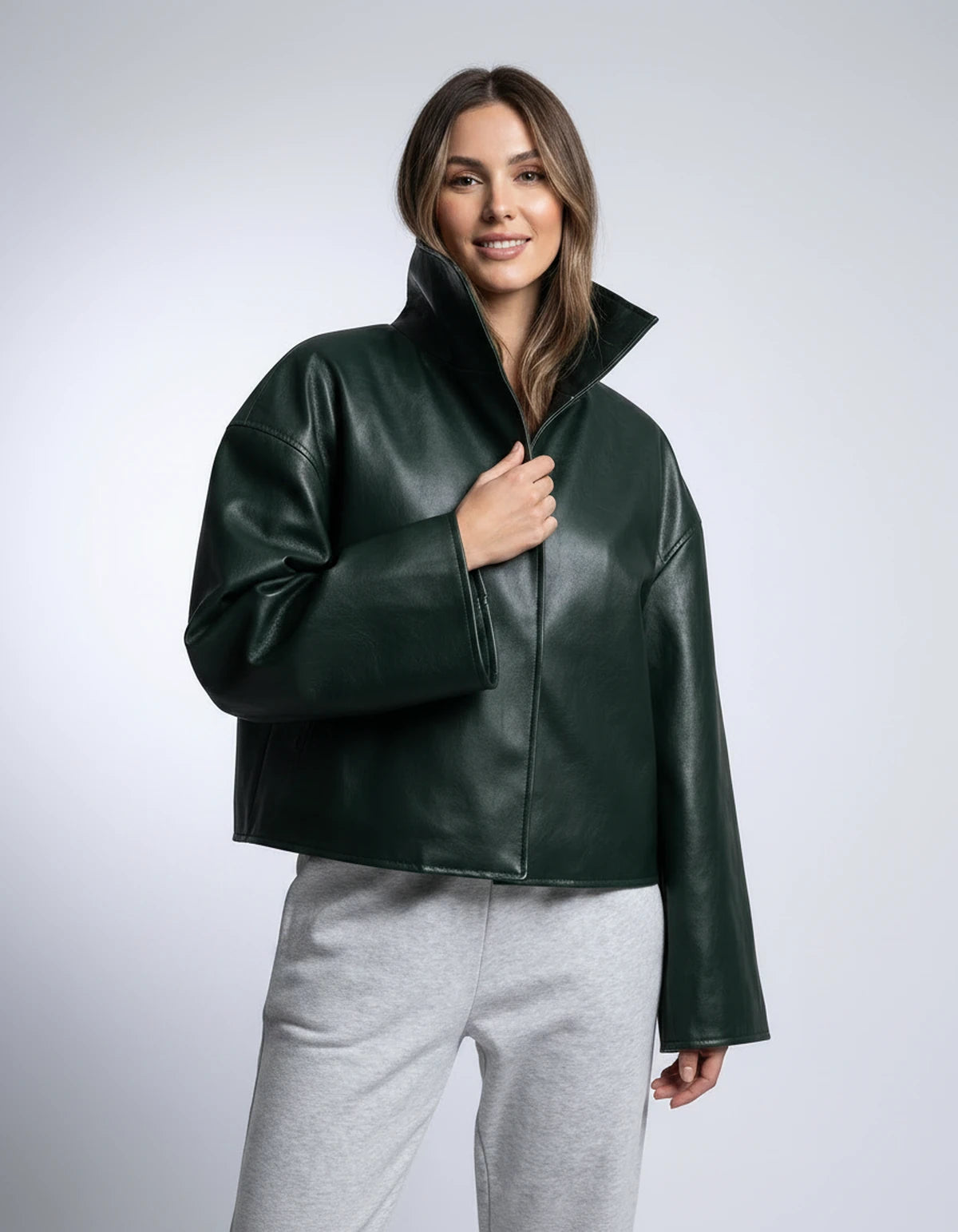 Evadne Jackets — Green | SKU: RB-d450cf-green-XS,RB-d450cf-green-S,RB-d450cf-green-M,RB-d450cf-green-L