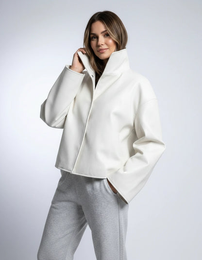 Evadne Jackets — White | SKU: RB-d450cf-white-XS,RB-d450cf-white-S,RB-d450cf-white-M,RB-d450cf-white-L