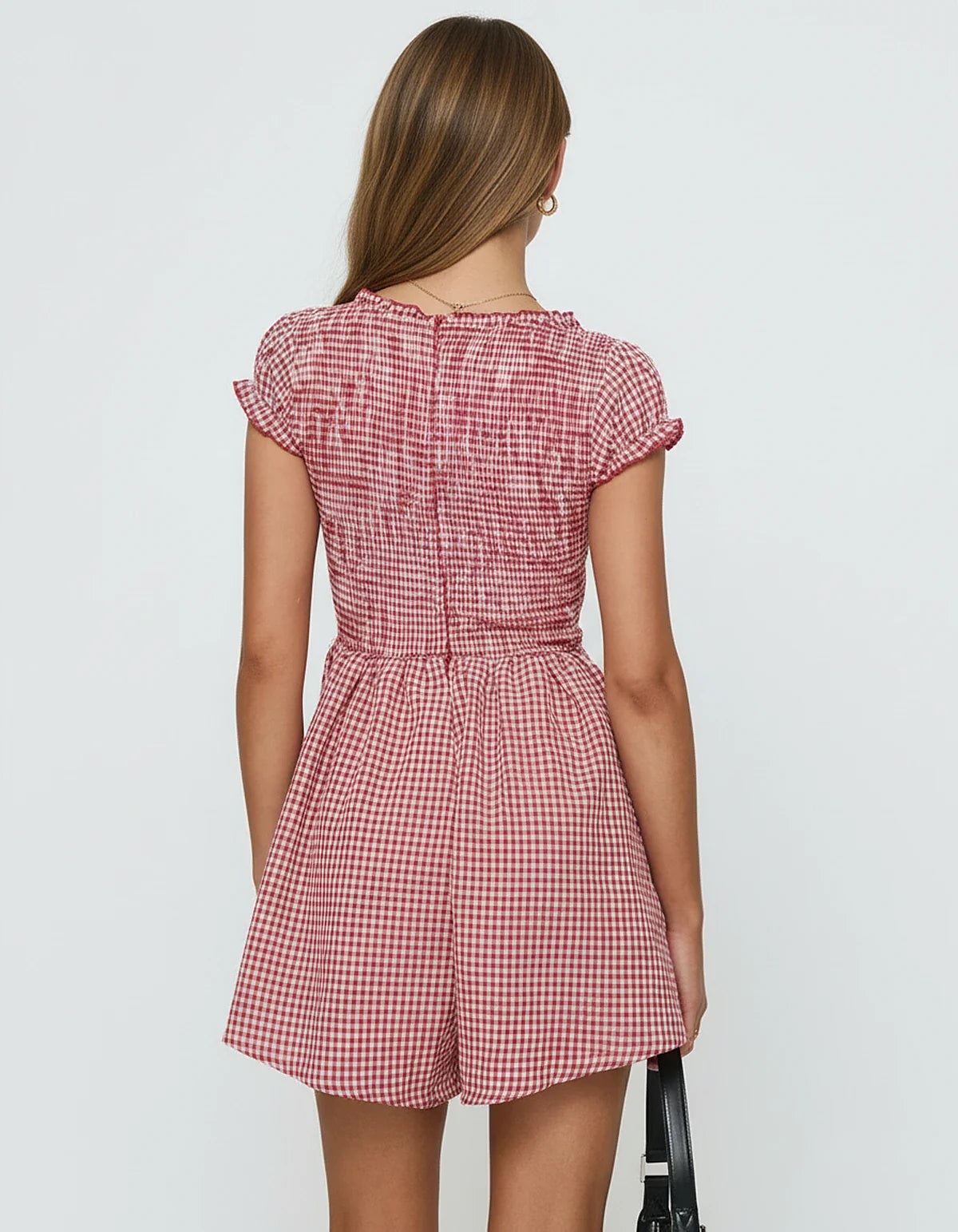 Red Cotton Bodycon Round Neck Sleeveless Mini Dress | Formal Occasions & Bridal Showers, back view | Ramblion | SKU: AMD-372849105-red-L-9987,AMD-372849105-red-M-1956,AMD-372849105-red-S-6337,AMD-372849105-red-XL-2666,AMD-372849105-red-XS-9375
