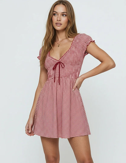 Red Cotton Bodycon Round Neck Sleeveless Mini Dress | Formal Occasions & Bridal Showers, front view | Ramblion | SKU: AMD-372849105-red-L-9987,AMD-372849105-red-M-1956,AMD-372849105-red-S-6337,AMD-372849105-red-XL-2666,AMD-372849105-red-XS-9375