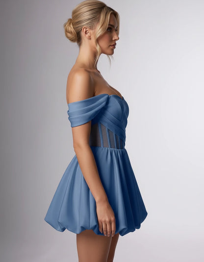 Fabiola Mini Dresses — Dusty Blue | SKU: RB-3c1019-dustyb76-2,RB-3c1019-dustyb76-4,RB-3c1019-dustyb76-6,RB-3c1019-dustyb76-8,RB-3c1019-dustyb76-10,RB-3c1019-dustyb76-12,RB-3c1019-dustyb76-14,RB-3c1019-dustyb76-16,RB-3c1019-dustyb76-16W,RB-3c1019-dustyb76-18W,RB-3c1019-dustyb76-20W,RB-3c1019-dustyb76-22W
