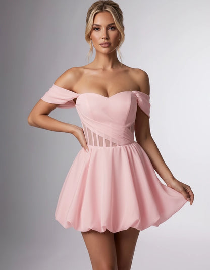 Fabiola Mini Dresses — Pink | SKU: RB-3c1019-pink-2,RB-3c1019-pink-4,RB-3c1019-pink-6,RB-3c1019-pink-8,RB-3c1019-pink-10,RB-3c1019-pink-12,RB-3c1019-pink-14,RB-3c1019-pink-16,RB-3c1019-pink-16W,RB-3c1019-pink-18W,RB-3c1019-pink-20W,RB-3c1019-pink-22W