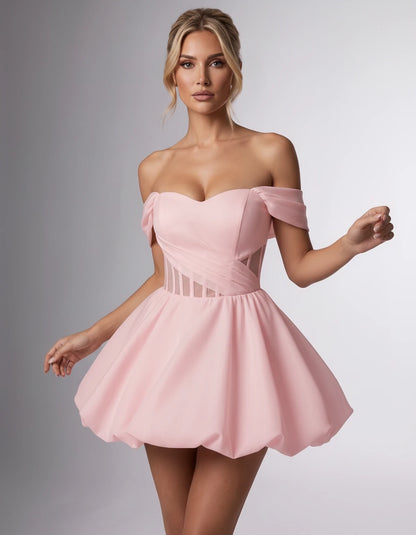 Fabiola Mini Dresses — Pink | SKU: RB-3c1019-pink-2,RB-3c1019-pink-4,RB-3c1019-pink-6,RB-3c1019-pink-8,RB-3c1019-pink-10,RB-3c1019-pink-12,RB-3c1019-pink-14,RB-3c1019-pink-16,RB-3c1019-pink-16W,RB-3c1019-pink-18W,RB-3c1019-pink-20W,RB-3c1019-pink-22W