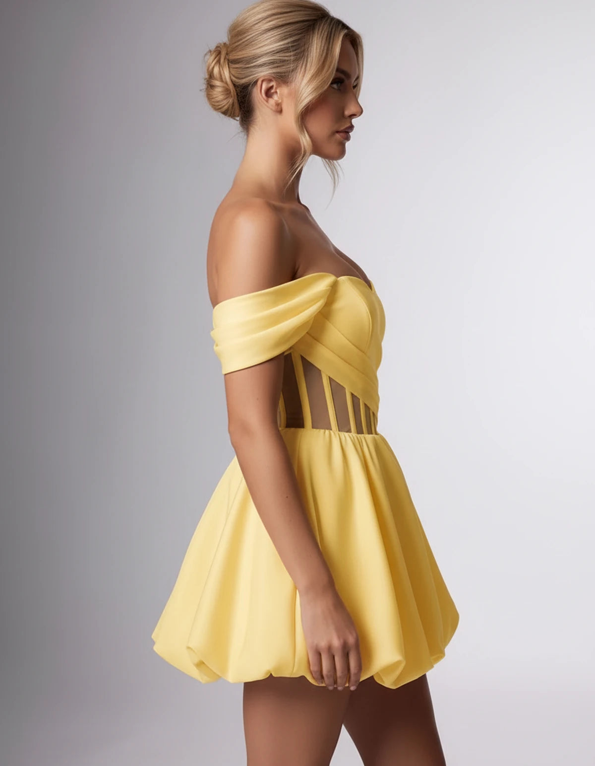 Fabiola Mini Dresses — Yellow | SKU: RB-3c1019-yellow-2,RB-3c1019-yellow-4,RB-3c1019-yellow-6,RB-3c1019-yellow-8,RB-3c1019-yellow-10,RB-3c1019-yellow-12,RB-3c1019-yellow-14,RB-3c1019-yellow-16,RB-3c1019-yellow-16W,RB-3c1019-yellow-18W,RB-3c1019-yellow-20W,RB-3c1019-yellow-22W