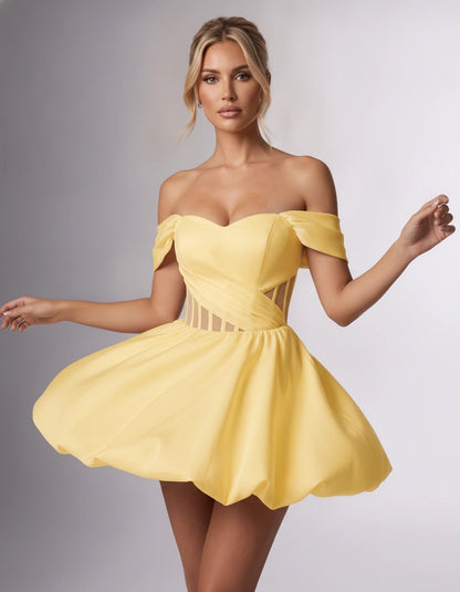 Fabiola Mini Dresses — Yellow | SKU: RB-3c1019-yellow-2,RB-3c1019-yellow-4,RB-3c1019-yellow-6,RB-3c1019-yellow-8,RB-3c1019-yellow-10,RB-3c1019-yellow-12,RB-3c1019-yellow-14,RB-3c1019-yellow-16,RB-3c1019-yellow-16W,RB-3c1019-yellow-18W,RB-3c1019-yellow-20W,RB-3c1019-yellow-22W