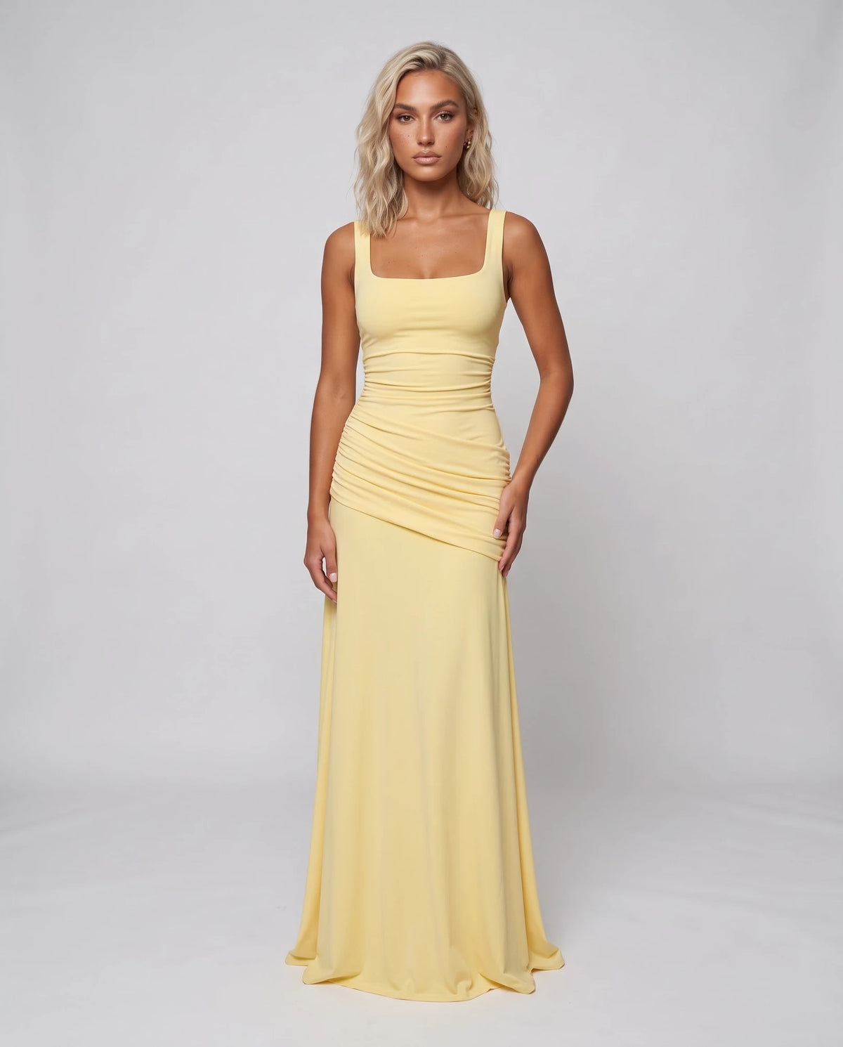 Faustelle Maxi Dresses — Yellow | SKU: RB-7a83f8-yellow-XS,RB-7a83f8-yellow-S,RB-7a83f8-yellow-M,RB-7a83f8-yellow-L,RB-7a83f8-yellow-XL