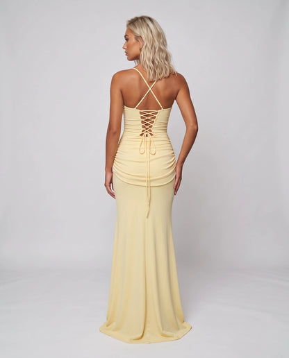 Faustelle Maxi Dresses — Yellow | SKU: RB-7a83f8-yellow-XS,RB-7a83f8-yellow-S,RB-7a83f8-yellow-M,RB-7a83f8-yellow-L,RB-7a83f8-yellow-XL