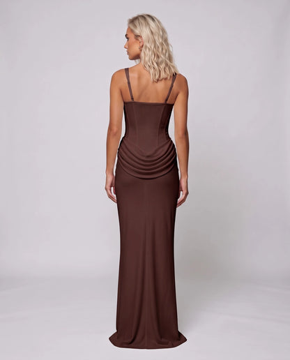 Fennelle Maxi Dresses — Brown | SKU: RB-aee9d2-brown-XS,RB-aee9d2-brown-S,RB-aee9d2-brown-M,RB-aee9d2-brown-L