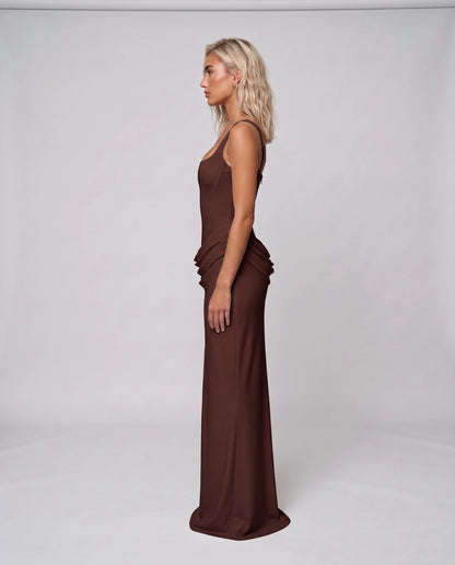 Fennelle Maxi Dresses — Brown | SKU: RB-aee9d2-brown-XS,RB-aee9d2-brown-S,RB-aee9d2-brown-M,RB-aee9d2-brown-L
