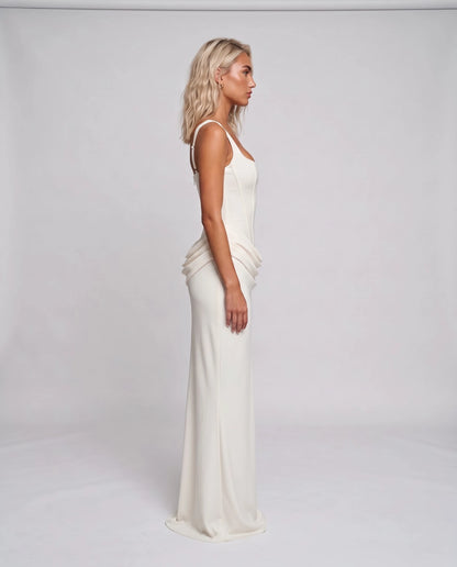 Fennelle Maxi Dresses — White | SKU: RB-aee9d2-white-XS,RB-aee9d2-white-S,RB-aee9d2-white-M,RB-aee9d2-white-L