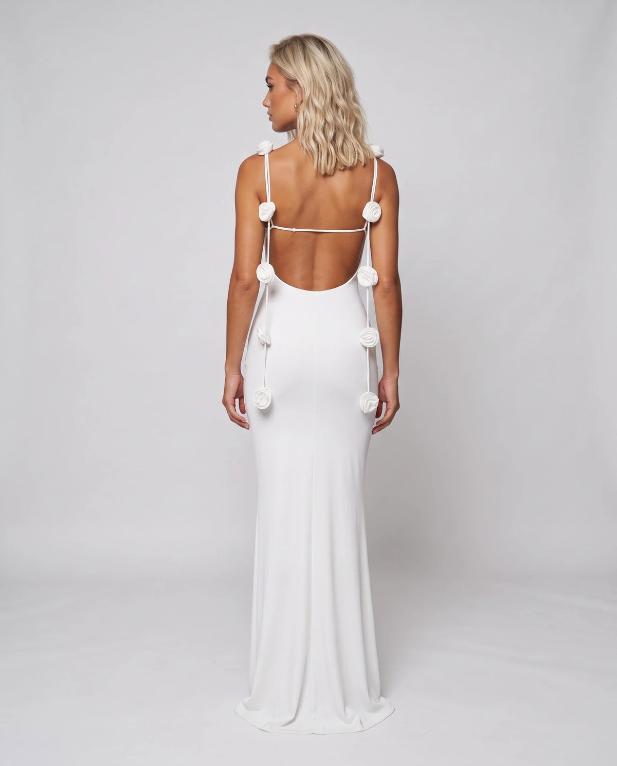 Fioralba Maxi Dresses — White | SKU: RB-7e8590-white-XS,RB-7e8590-white-S,RB-7e8590-white-M,RB-7e8590-white-L