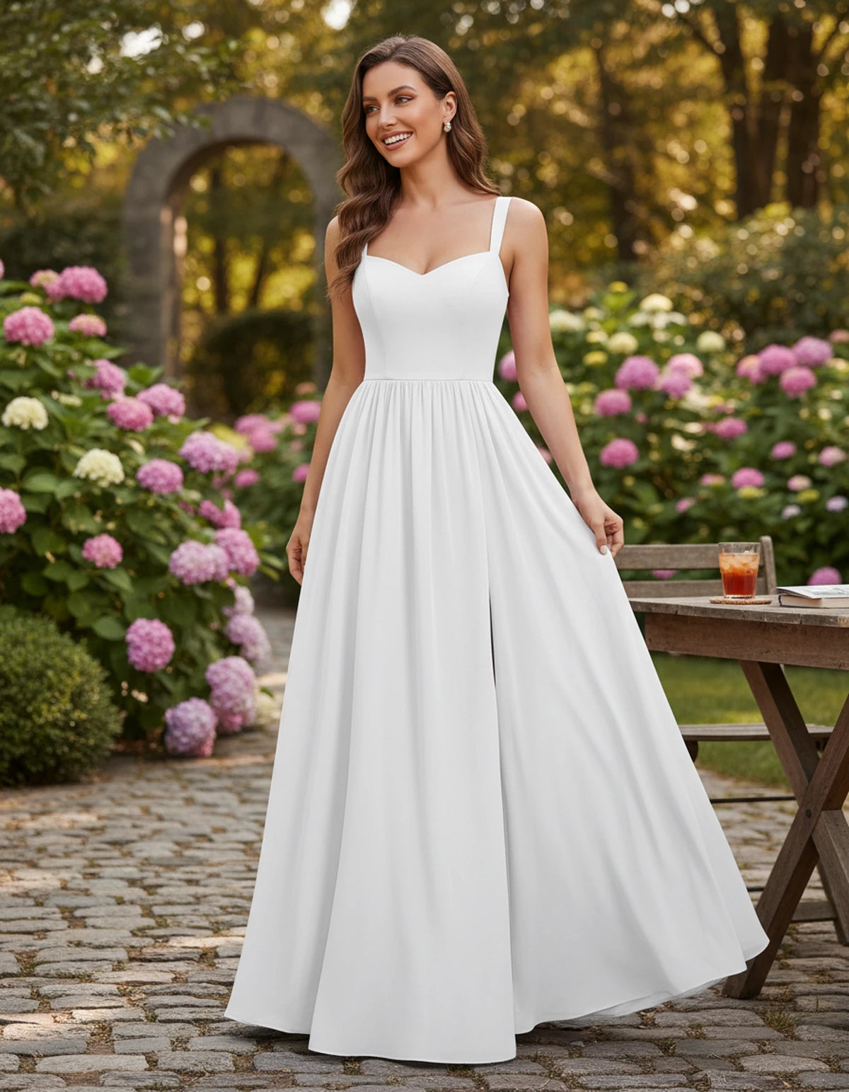 Firenze Maxi Dresses — White | SKU: RB-2120bc-white-2,RB-2120bc-white-4,RB-2120bc-white-6,RB-2120bc-white-8,RB-2120bc-white-10,RB-2120bc-white-12,RB-2120bc-white-14,RB-2120bc-white-16,RB-2120bc-white-16W,RB-2120bc-white-18W,RB-2120bc-white-20W,RB-2120bc-white-22W