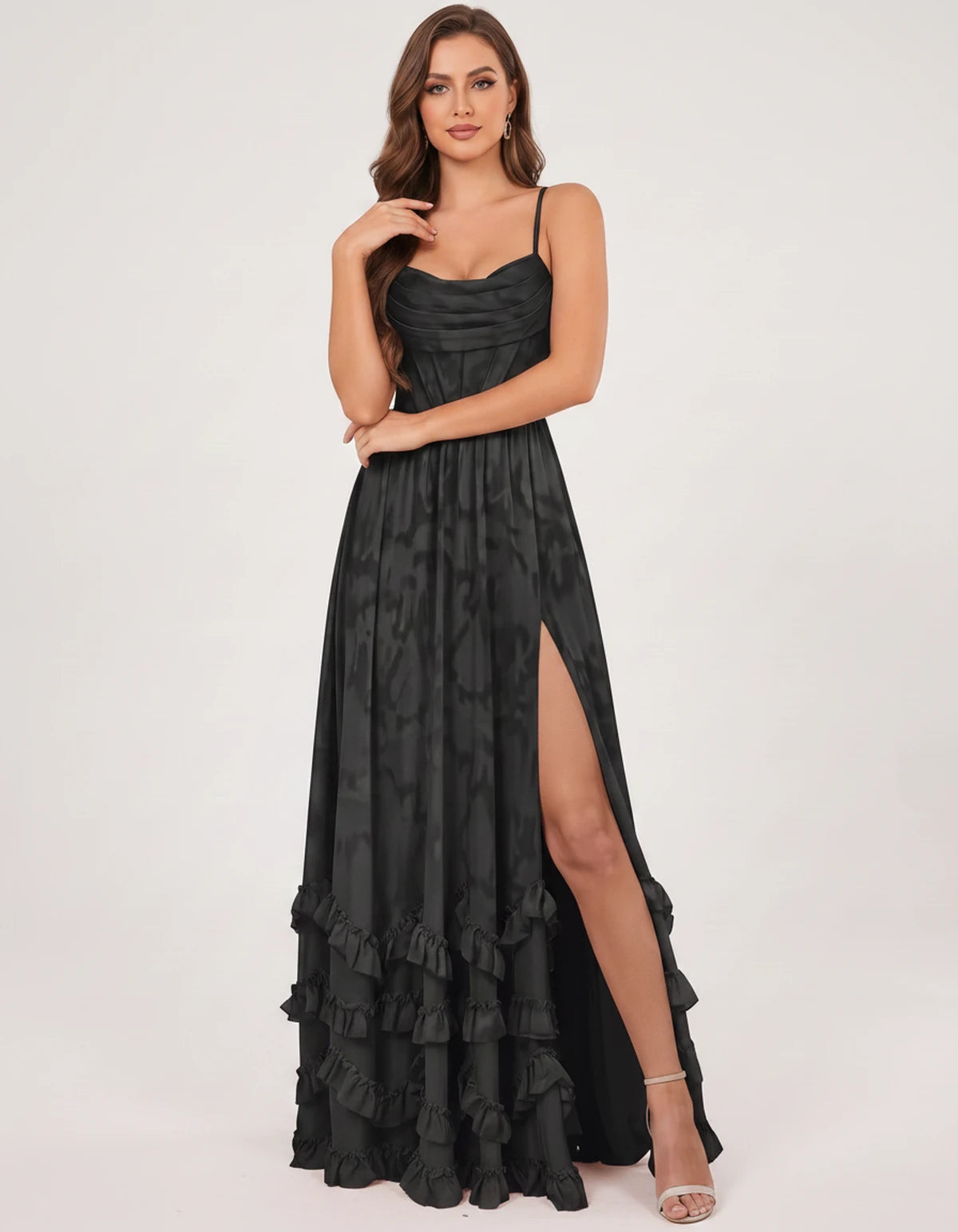 Fjora Maxi Dresses — Black | SKU: RB-2e3861-black-2,RB-2e3861-black-4,RB-2e3861-black-6,RB-2e3861-black-8,RB-2e3861-black-10,RB-2e3861-black-12,RB-2e3861-black-14,RB-2e3861-black-16,RB-2e3861-black-16W,RB-2e3861-black-18W,RB-2e3861-black-20W,RB-2e3861-black-22W