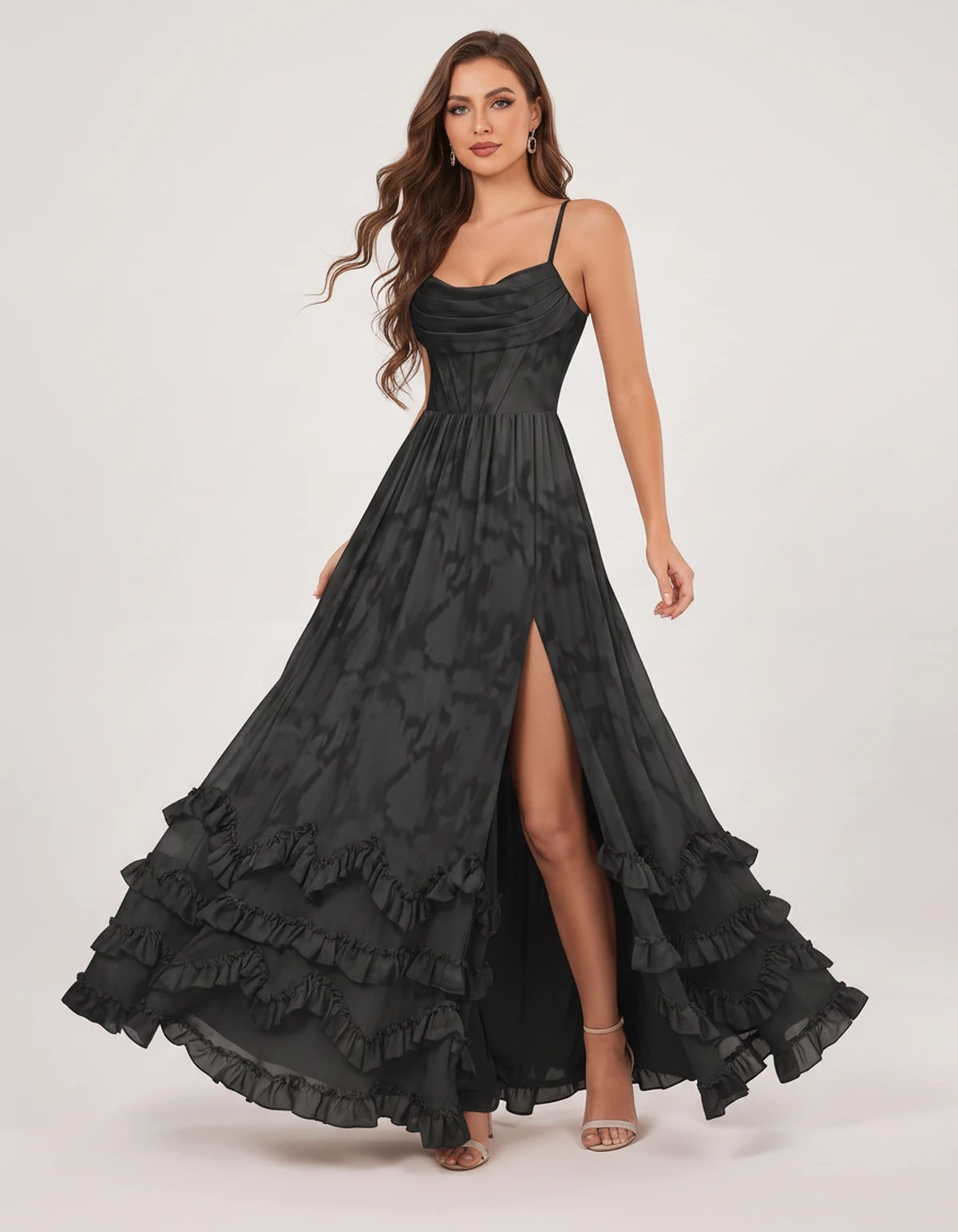 Fjora Maxi Dresses — Black | SKU: RB-2e3861-black-2,RB-2e3861-black-4,RB-2e3861-black-6,RB-2e3861-black-8,RB-2e3861-black-10,RB-2e3861-black-12,RB-2e3861-black-14,RB-2e3861-black-16,RB-2e3861-black-16W,RB-2e3861-black-18W,RB-2e3861-black-20W,RB-2e3861-black-22W