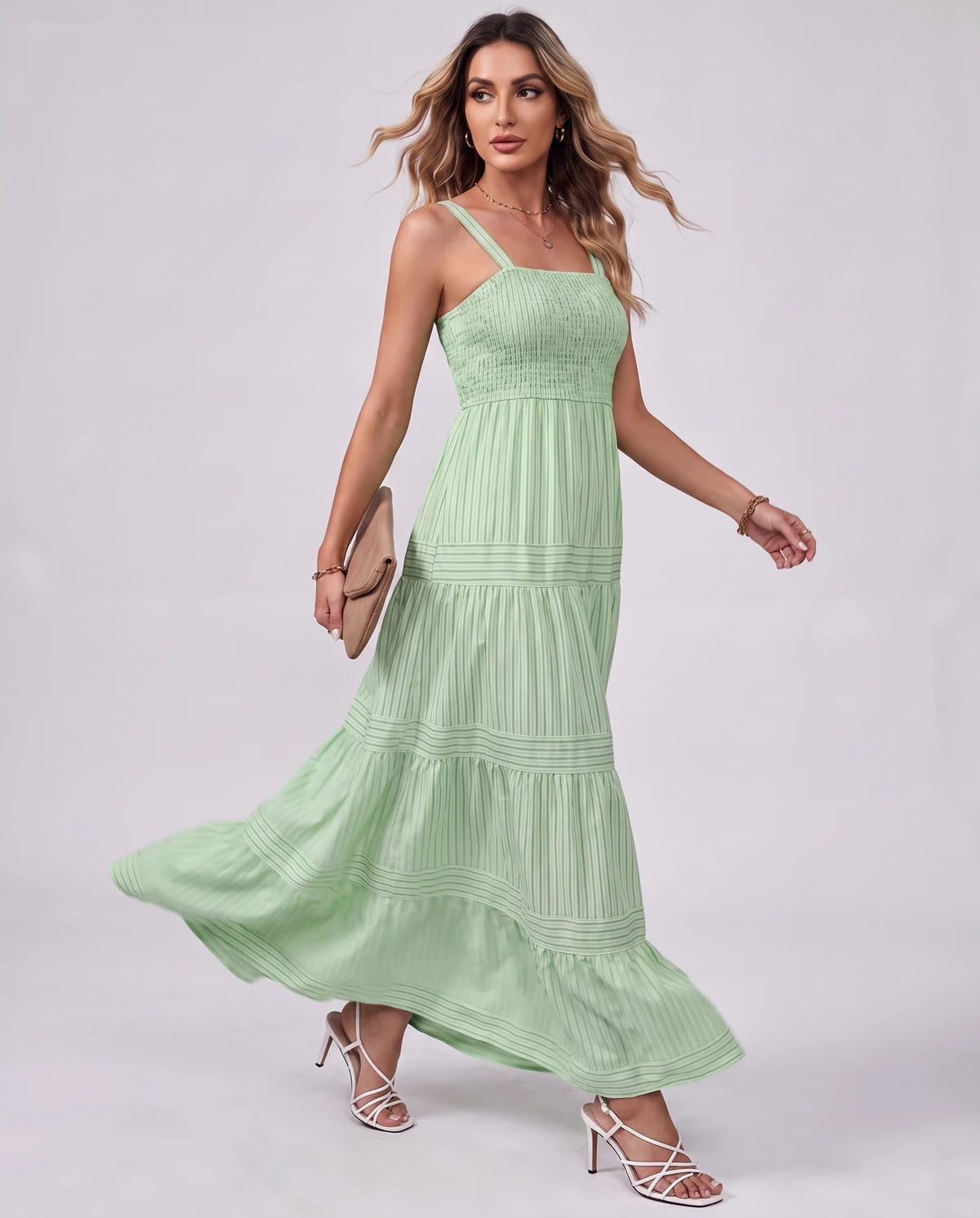 Fontaine Maxi Dresses — Green | SKU: RB-35896d-green-XS,RB-35896d-green-S,RB-35896d-green-M,RB-35896d-green-L,RB-35896d-green-XL