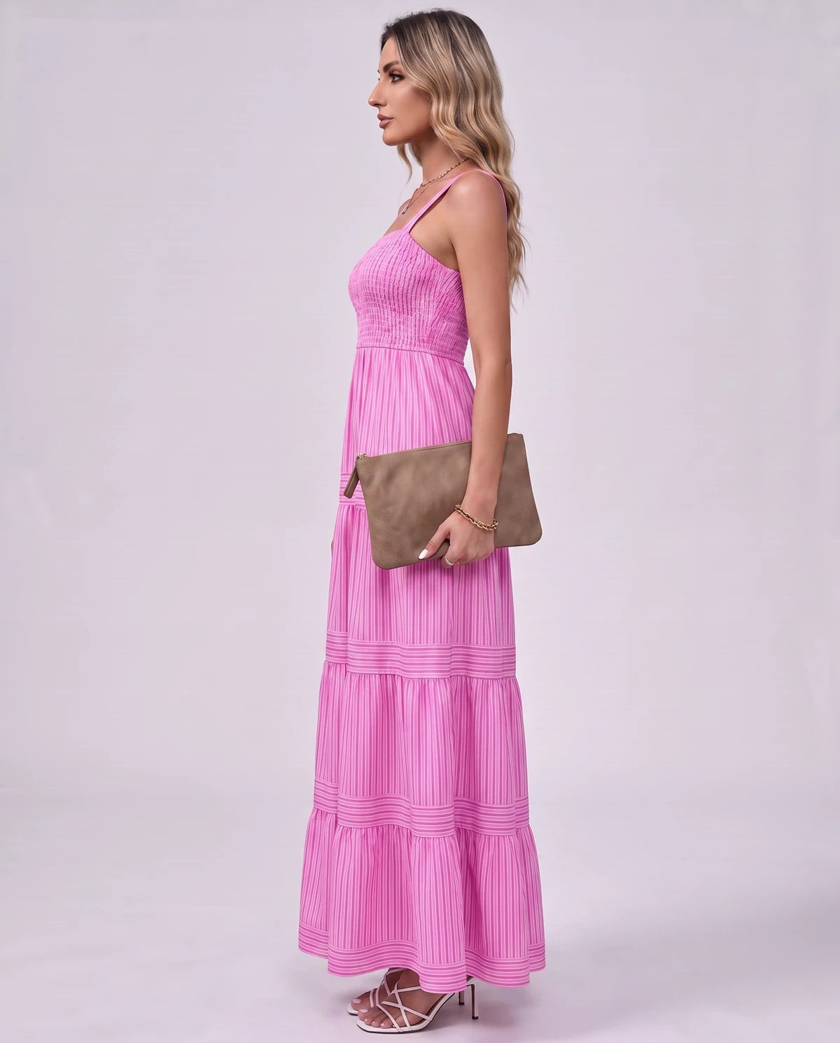 Fontaine Maxi Dresses — Pink | SKU: RB-35896d-pink-XS,RB-35896d-pink-S,RB-35896d-pink-M,RB-35896d-pink-L,RB-35896d-pink-XL