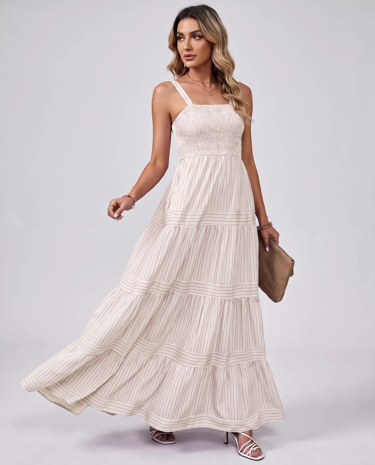Fontaine Maxi Dresses — White | SKU: RB-35896d-white-XS,RB-35896d-white-S,RB-35896d-white-M,RB-35896d-white-L,RB-35896d-white-XL
