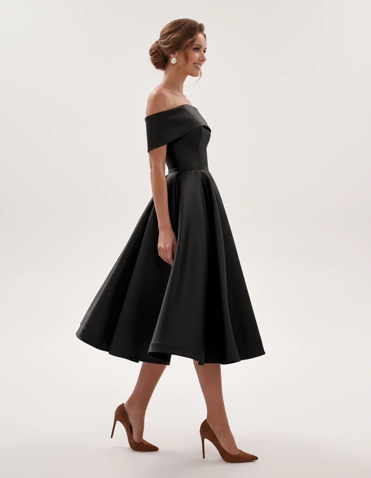 Freesia Midi Dresses — Black | SKU: RB-4767d9-black-2,RB-4767d9-black-4,RB-4767d9-black-6,RB-4767d9-black-8,RB-4767d9-black-10,RB-4767d9-black-12,RB-4767d9-black-14,RB-4767d9-black-16,RB-4767d9-black-16W,RB-4767d9-black-18W,RB-4767d9-black-20W,RB-4767d9-black-22W