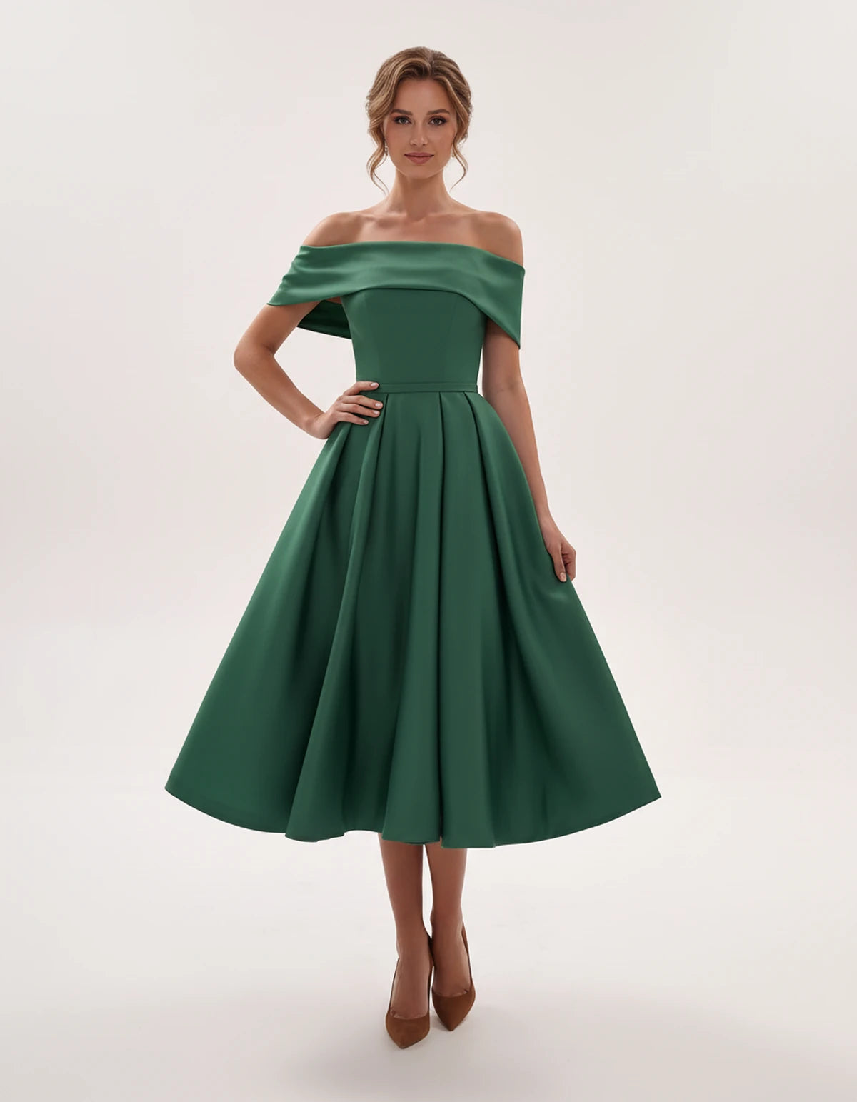 Freesia Midi Dresses — Green | SKU: RB-4767d9-green-2,RB-4767d9-green-4,RB-4767d9-green-6,RB-4767d9-green-8,RB-4767d9-green-10,RB-4767d9-green-12,RB-4767d9-green-14,RB-4767d9-green-16,RB-4767d9-green-16W,RB-4767d9-green-18W,RB-4767d9-green-20W,RB-4767d9-green-22W