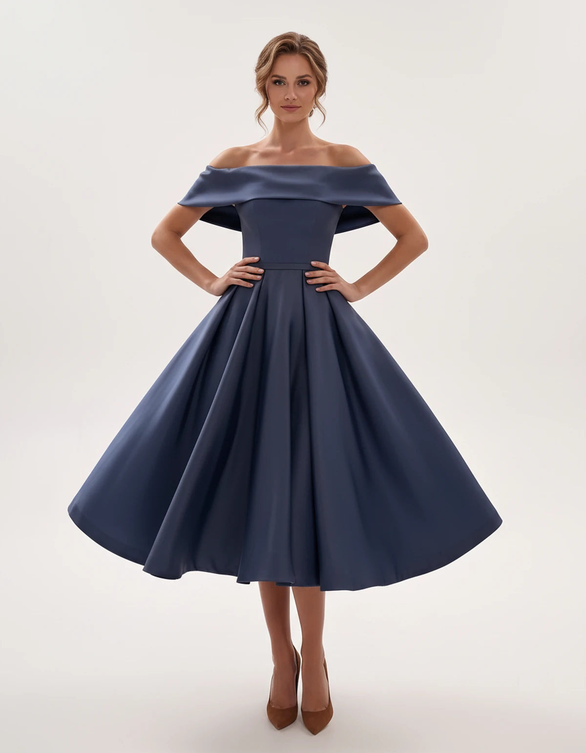 Freesia Midi Dresses — Navy Blue | SKU: RB-4767d9-navyblue-2,RB-4767d9-navyblue-4,RB-4767d9-navyblue-6,RB-4767d9-navyblue-8,RB-4767d9-navyblue-10,RB-4767d9-navyblue-12,RB-4767d9-navyblue-14,RB-4767d9-navyblue-16,RB-4767d9-navyblue-16W,RB-4767d9-navyblue-18W,RB-4767d9-navyblue-20W,RB-4767d9-navyblue-22W