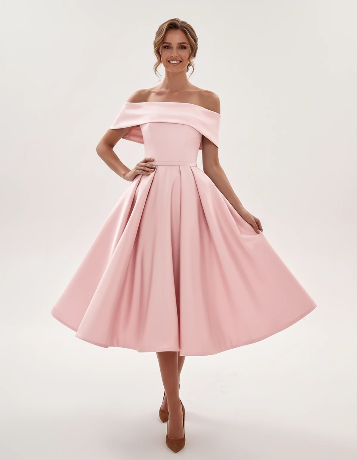 Freesia Midi Dresses — Pink | SKU: RB-4767d9-pink-2,RB-4767d9-pink-4,RB-4767d9-pink-6,RB-4767d9-pink-8,RB-4767d9-pink-10,RB-4767d9-pink-12,RB-4767d9-pink-14,RB-4767d9-pink-16,RB-4767d9-pink-16W,RB-4767d9-pink-18W,RB-4767d9-pink-20W,RB-4767d9-pink-22W