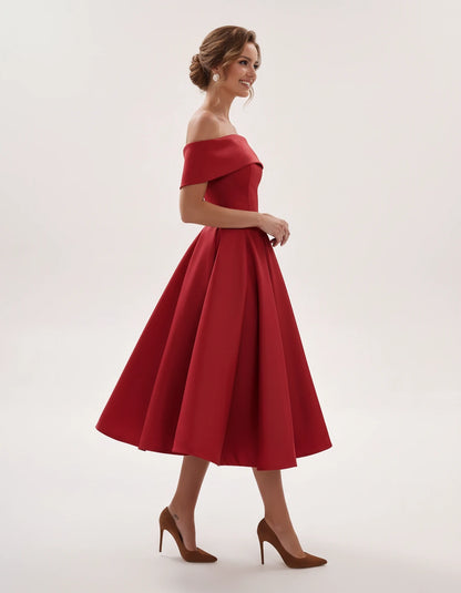 Freesia Midi Dresses — Red | SKU: RB-4767d9-red-2,RB-4767d9-red-4,RB-4767d9-red-6,RB-4767d9-red-8,RB-4767d9-red-10,RB-4767d9-red-12,RB-4767d9-red-14,RB-4767d9-red-16,RB-4767d9-red-16W,RB-4767d9-red-18W,RB-4767d9-red-20W,RB-4767d9-red-22W