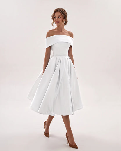 Freesia Midi Dresses — White