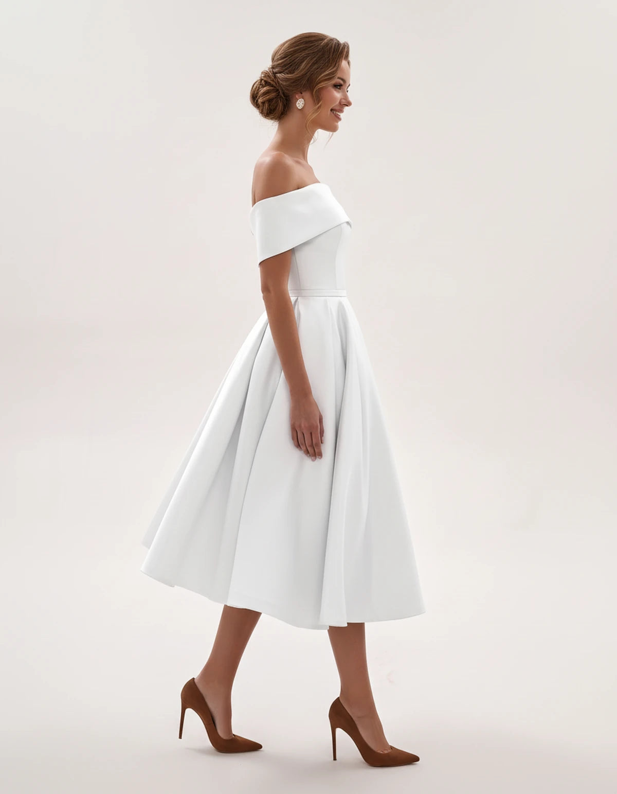 Freesia Midi Dresses — White | SKU: RB-4767d9-white-2,RB-4767d9-white-4,RB-4767d9-white-6,RB-4767d9-white-8,RB-4767d9-white-10,RB-4767d9-white-12,RB-4767d9-white-14,RB-4767d9-white-16,RB-4767d9-white-16W,RB-4767d9-white-18W,RB-4767d9-white-20W,RB-4767d9-white-22W