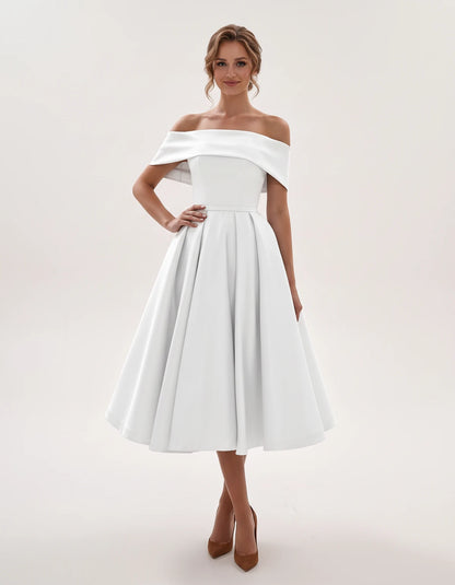 Freesia Midi Dresses — White | SKU: RB-4767d9-white-2,RB-4767d9-white-4,RB-4767d9-white-6,RB-4767d9-white-8,RB-4767d9-white-10,RB-4767d9-white-12,RB-4767d9-white-14,RB-4767d9-white-16,RB-4767d9-white-16W,RB-4767d9-white-18W,RB-4767d9-white-20W,RB-4767d9-white-22W