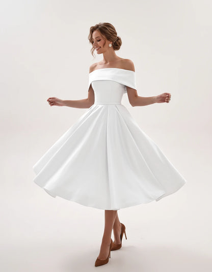 Freesia Midi Dresses — White | SKU: RB-4767d9-white-2,RB-4767d9-white-4,RB-4767d9-white-6,RB-4767d9-white-8,RB-4767d9-white-10,RB-4767d9-white-12,RB-4767d9-white-14,RB-4767d9-white-16,RB-4767d9-white-16W,RB-4767d9-white-18W,RB-4767d9-white-20W,RB-4767d9-white-22W