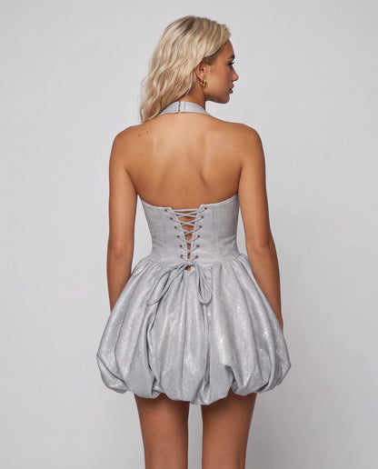 Galadris Mini Dresses — (Silver) (detail) | SKU: RB-ee95f0-silver-XS,RB-ee95f0-silver-S,RB-ee95f0-silver-M,RB-ee95f0-silver-L