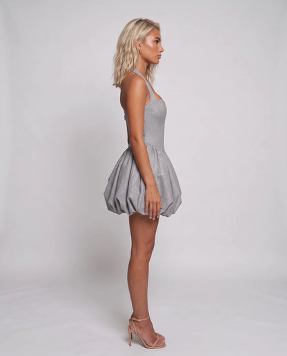 Galadris Mini Dresses — (Silver) (detail) | SKU: RB-ee95f0-silver-XS,RB-ee95f0-silver-S,RB-ee95f0-silver-M,RB-ee95f0-silver-L