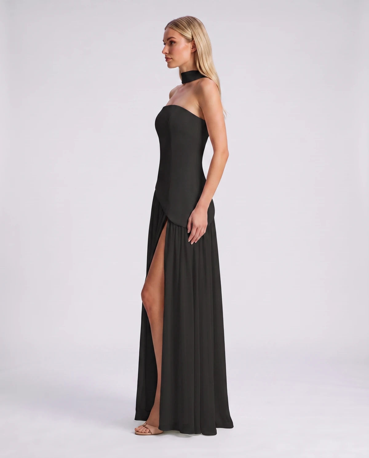 Gardenia Midi Dresses — Black | SKU: RB-e31e1d-black-XS,RB-e31e1d-black-S,RB-e31e1d-black-M,RB-e31e1d-black-L,RB-e31e1d-black-XL