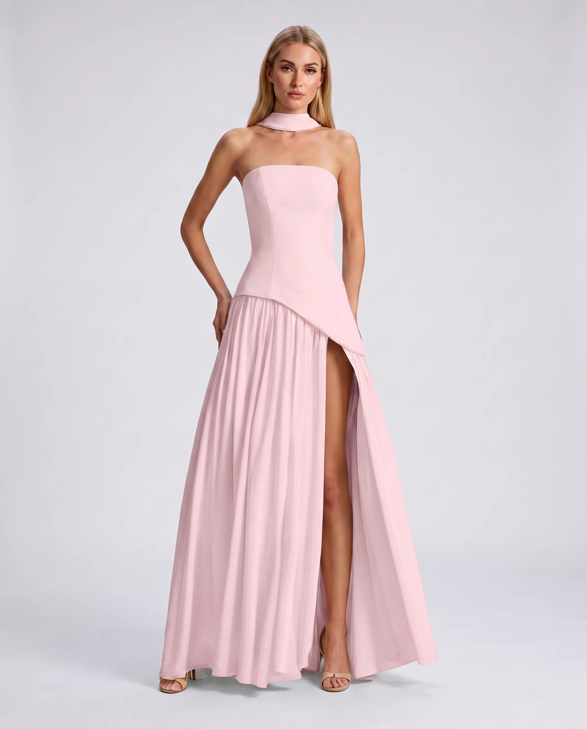 Gardenia Midi Dresses — Pink | SKU: RB-e31e1d-pink-XS,RB-e31e1d-pink-S,RB-e31e1d-pink-M,RB-e31e1d-pink-L,RB-e31e1d-pink-XL