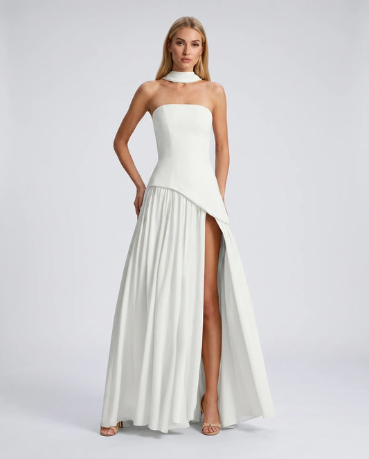 Gardenia Midi Dresses — White | SKU: RB-e31e1d-white-XS,RB-e31e1d-white-S,RB-e31e1d-white-M,RB-e31e1d-white-L,RB-e31e1d-white-XL
