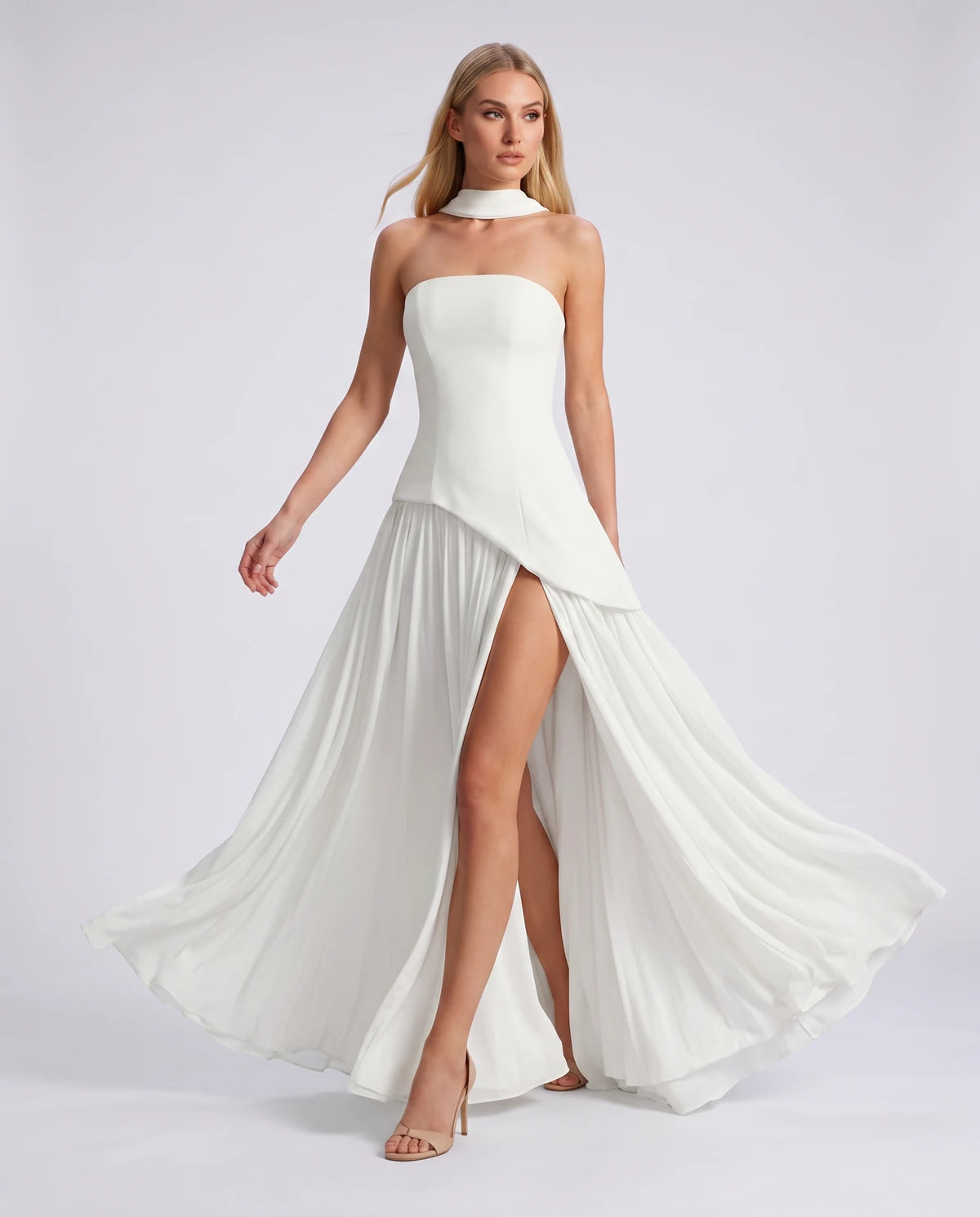 Gardenia Midi Dresses — White | SKU: RB-e31e1d-white-XS,RB-e31e1d-white-S,RB-e31e1d-white-M,RB-e31e1d-white-L,RB-e31e1d-white-XL