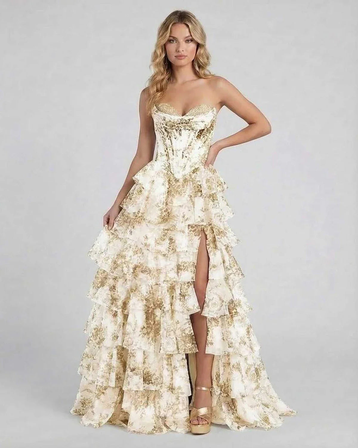 Gold Satin Gown Round Neck Sleeveless Maxi Dress | Gala Nights, Celebrations & Day-to-Night, front view | Ramblion | SKU: AMX-374829165-gold-L-2775,AMX-374829165-gold-M-2856,AMX-374829165-gold-S-7177,AMX-374829165-gold-XL-9118,AMX-374829165-gold-XS-1912