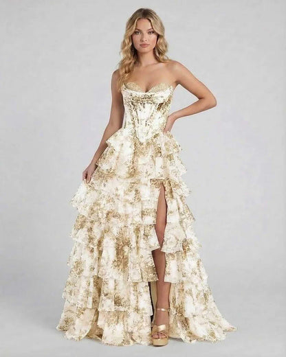 Gold Satin Gown Round Neck Sleeveless Maxi Dress | Gala Nights, Celebrations & Day-to-Night, front view | Ramblion | SKU: AMX-374829165-gold-L-2775,AMX-374829165-gold-M-2856,AMX-374829165-gold-S-7177,AMX-374829165-gold-XL-9118,AMX-374829165-gold-XS-1912