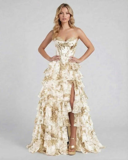 Gold Satin Gown Round Neck Sleeveless Maxi Dress | Gala Nights, Celebrations & Day-to-Night, front view | Ramblion | SKU: AMX-374829165-gold-L-2775,AMX-374829165-gold-M-2856,AMX-374829165-gold-S-7177,AMX-374829165-gold-XL-9118,AMX-374829165-gold-XS-1912
