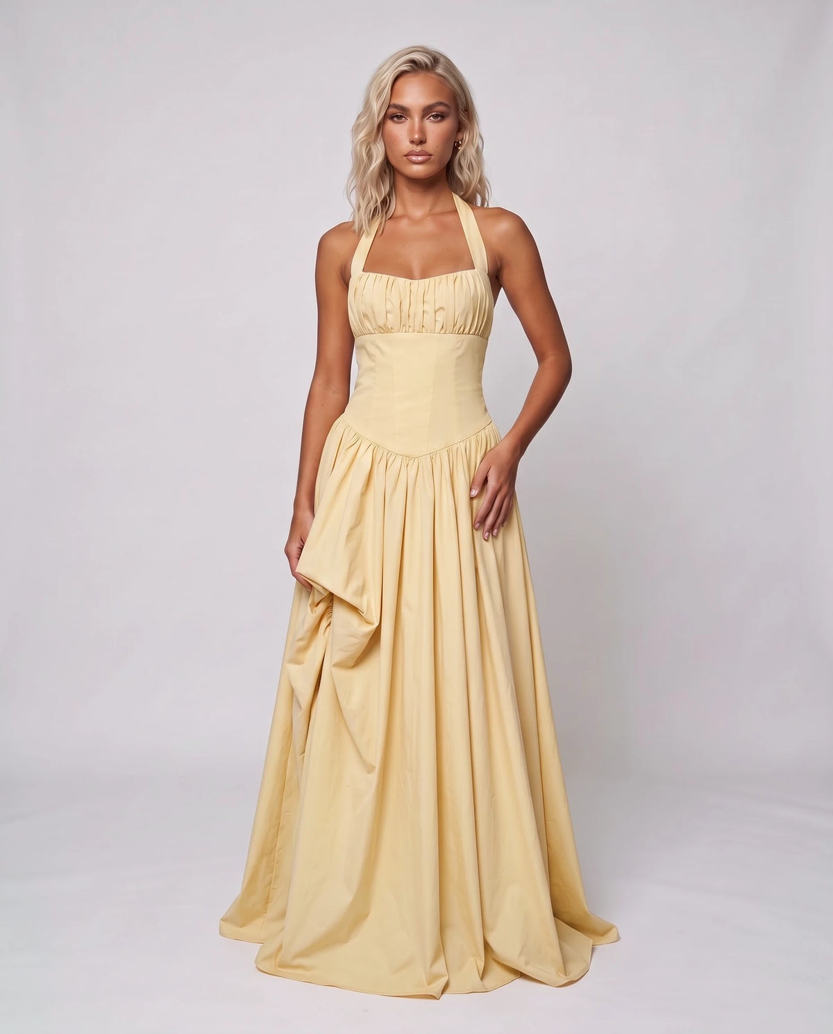 Gracelle Maxi Dresses — Light Yellow | SKU: RB-185990-lightyf8-XS,RB-185990-lightyf8-S,RB-185990-lightyf8-M,RB-185990-lightyf8-L,RB-185990-lightyf8-XL,RB-185990-lightyf8-2XL